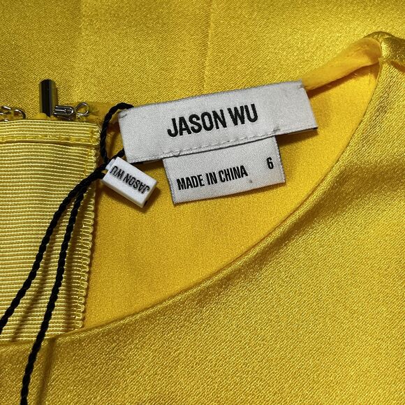 Jason Wu Dress Womens 6 Yellow Lemon Sleeveless‎ Maxi Fit Flare Formal Elegant - Picture 11 of 16